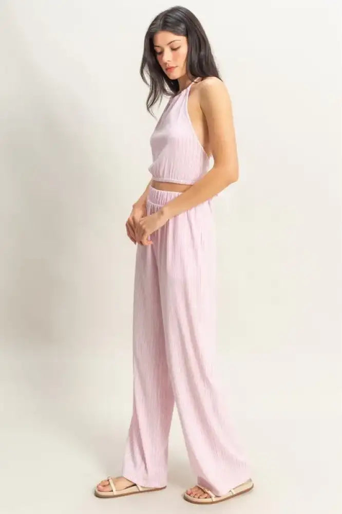 HYFVE Striped Halter Neck Top and Pants Set