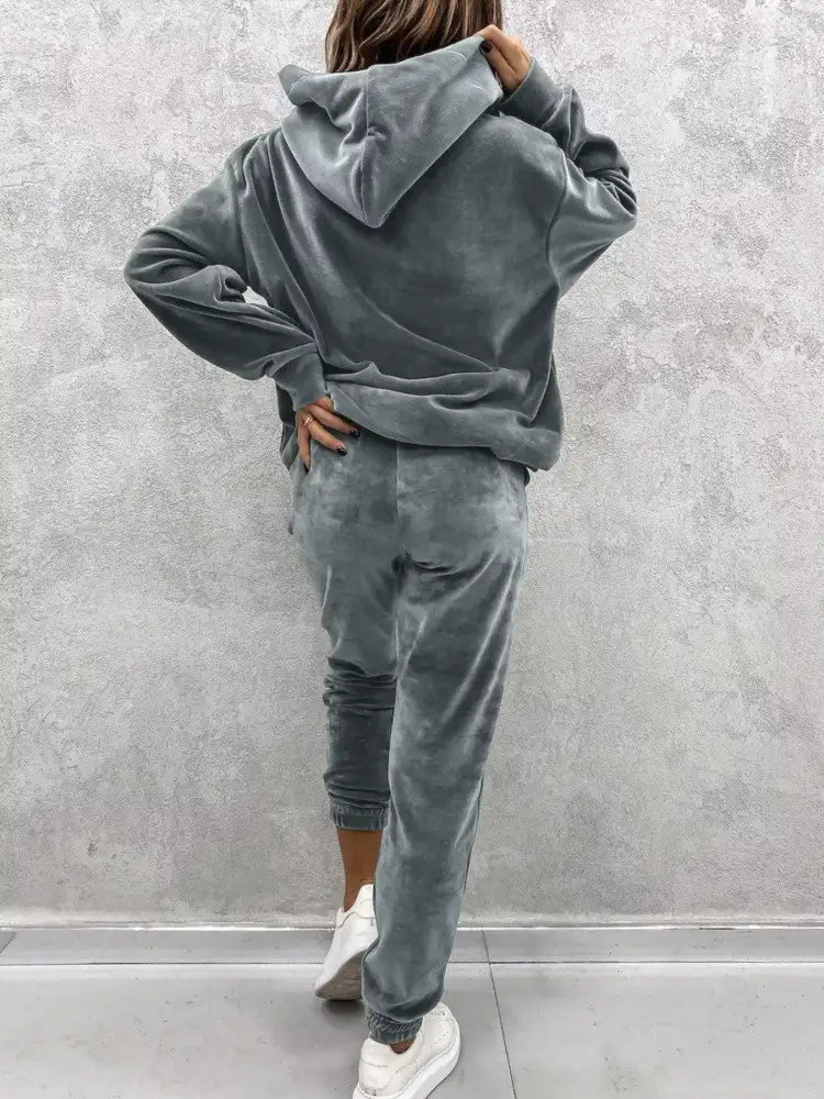 Kangaroo Pocket Hoodie and Pants Set