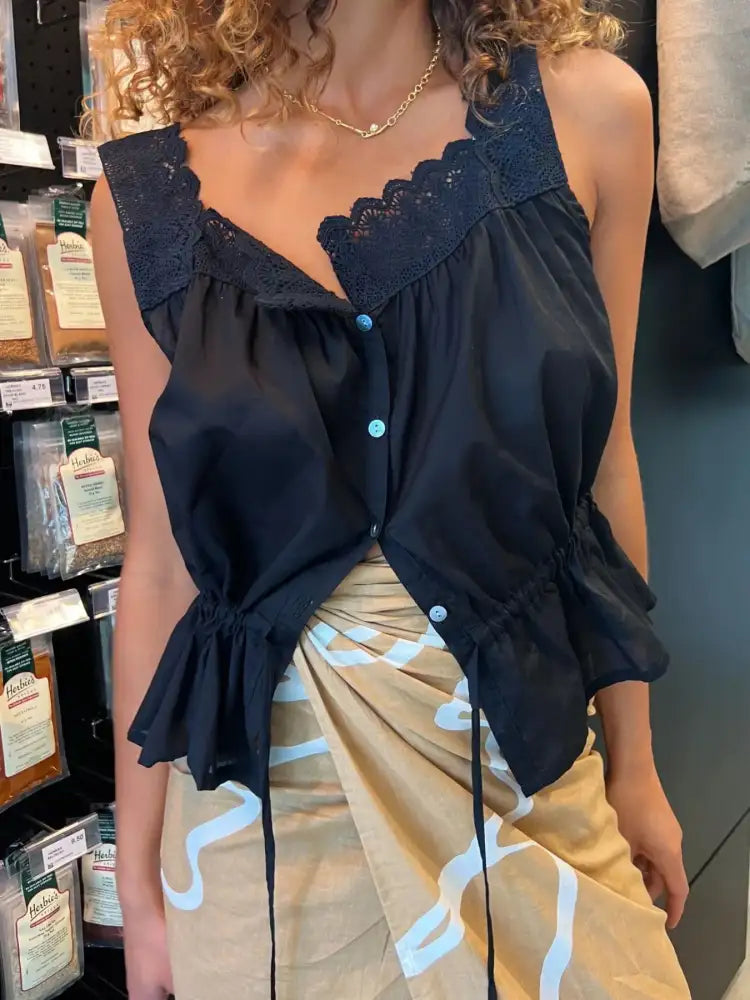 Lace Detail Tank and Shorts Set