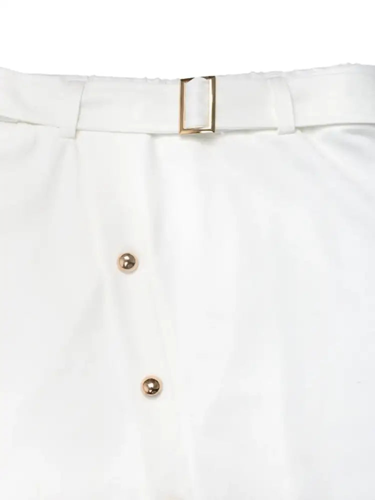 Lace Hem Detail Midi Skirt