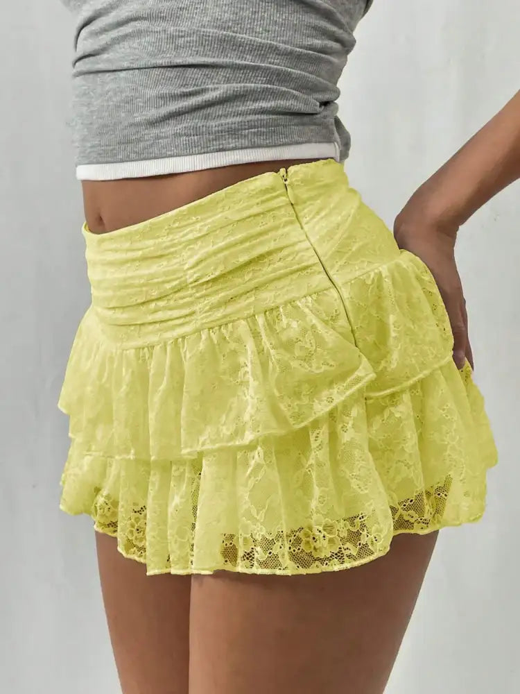 Lace Layered Mini Skirt