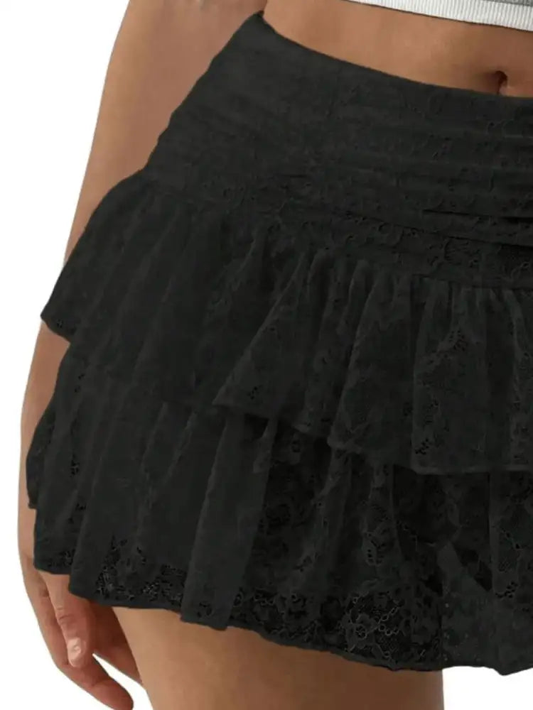 Lace Layered Mini Skirt