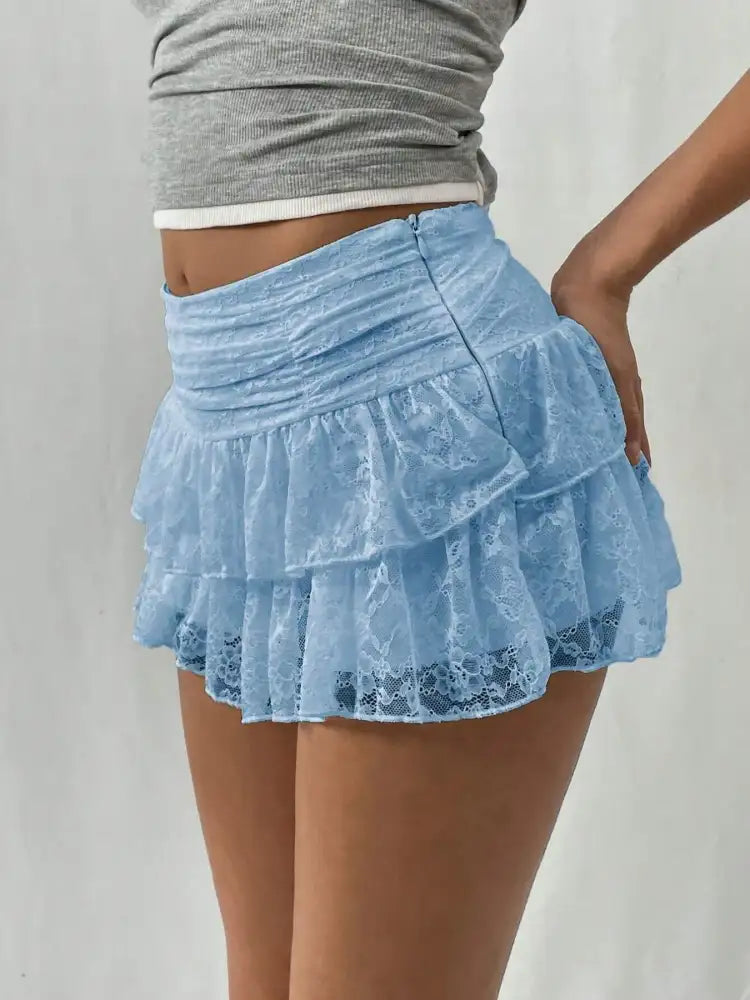 Lace Layered Mini Skirt