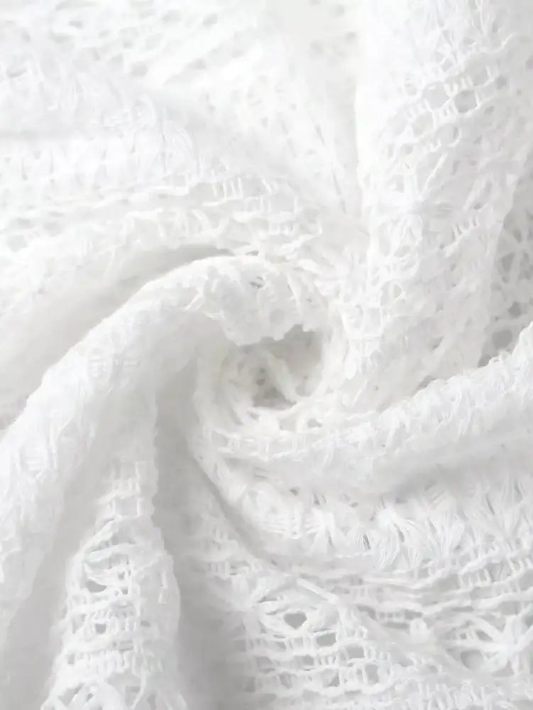 Lace Notched Long Sleeve Shirt