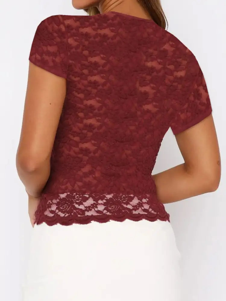 Lace Short Sleeve T-Shirt