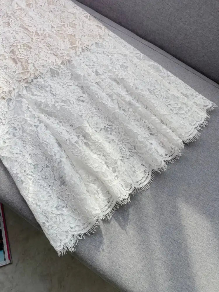 Lace Snap Down Top and Skirt Set