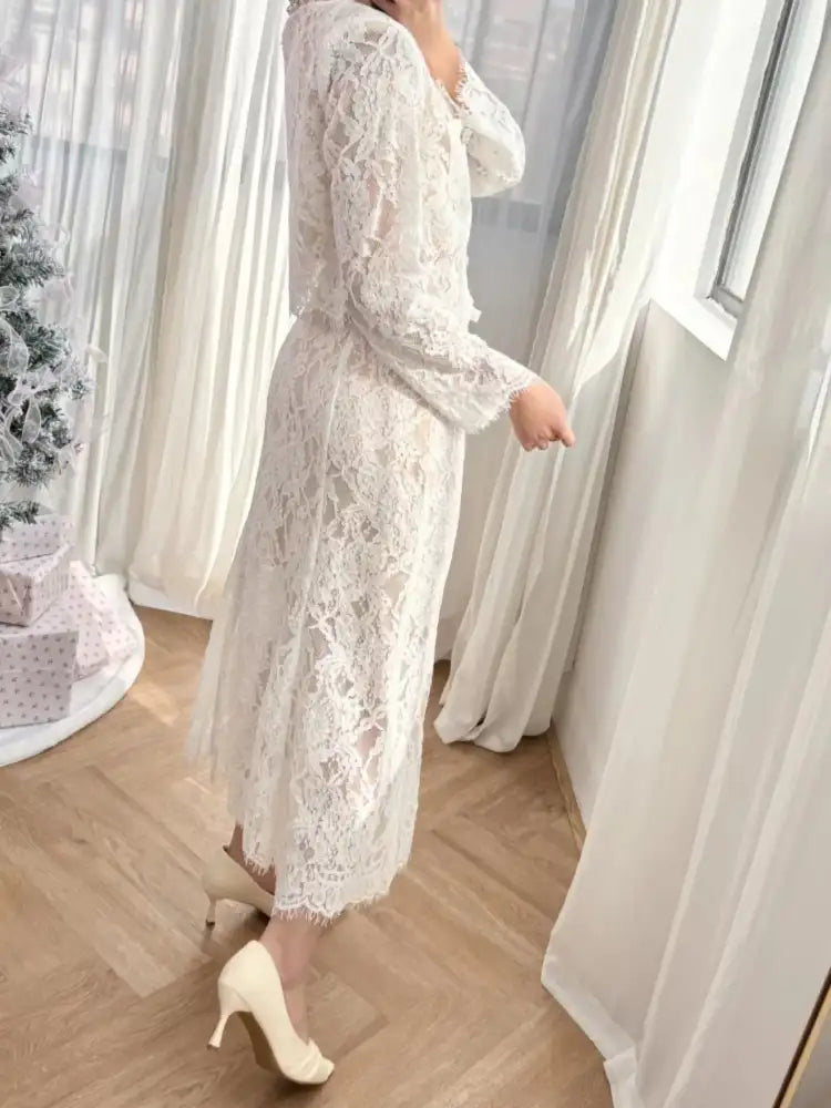 Lace Snap Down Top and Skirt Set