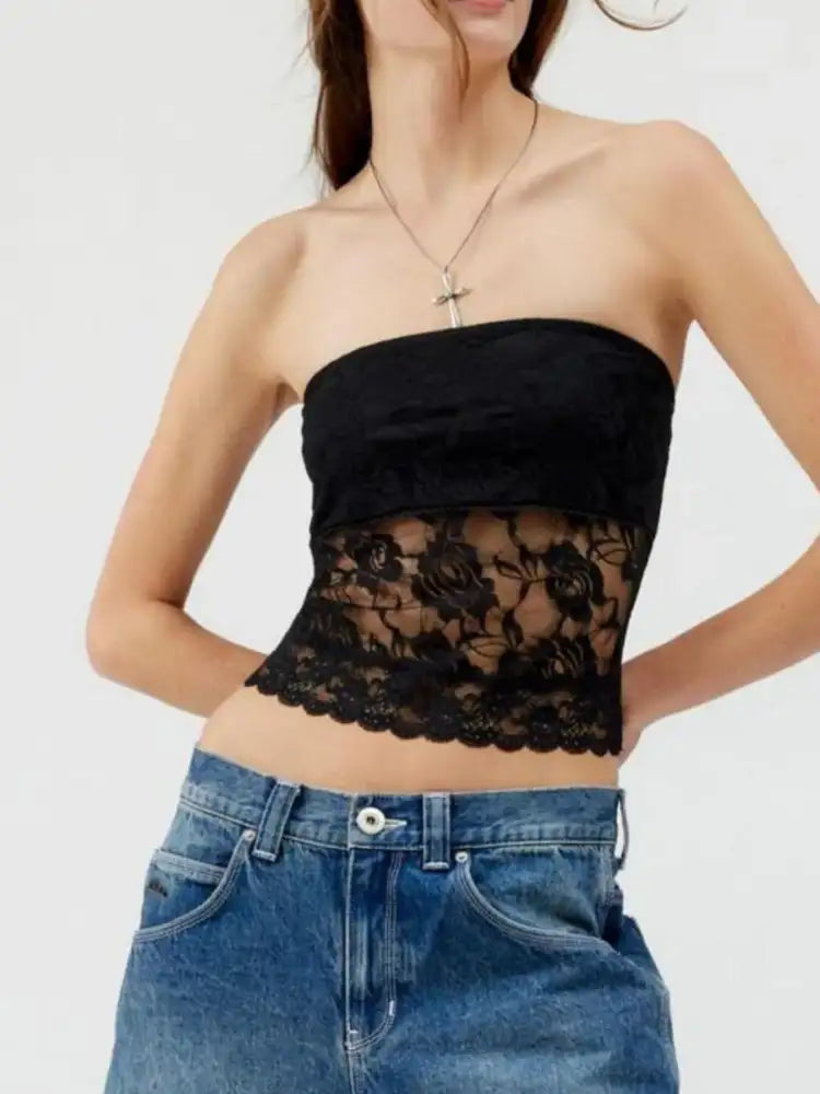 Lace Strapless Tube Top