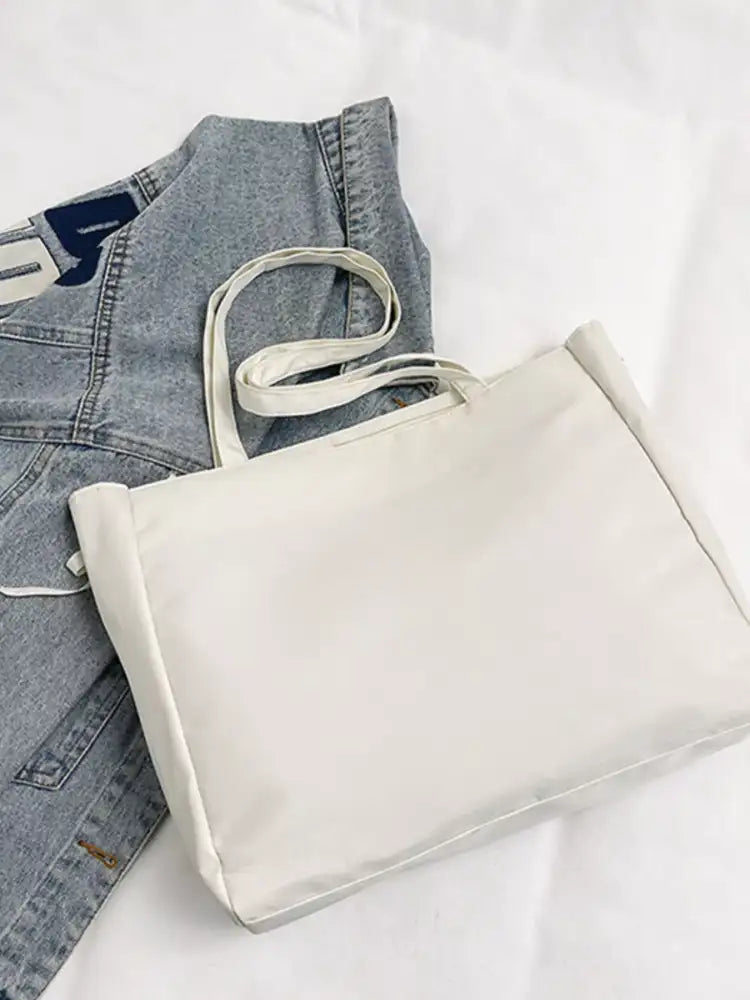 Lace-Up Trim Clear Panel Shoulder Bag
