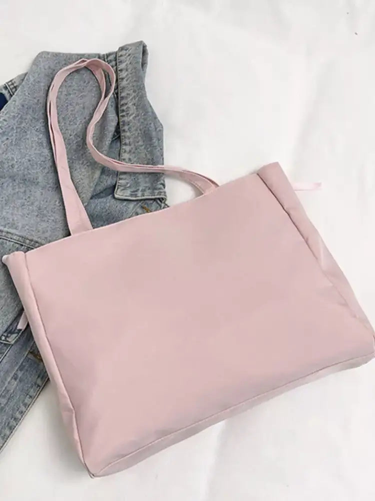 Lace-Up Trim Clear Panel Shoulder Bag