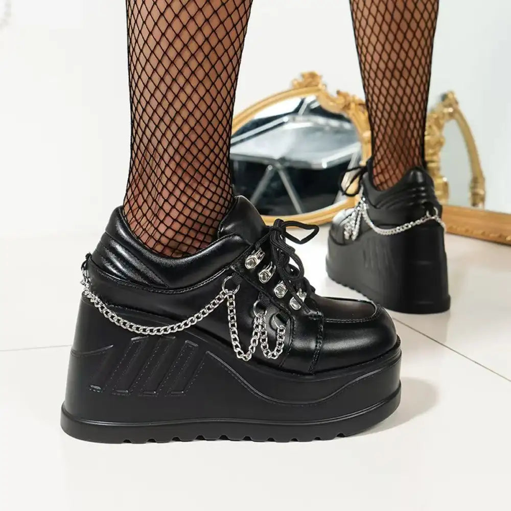 Lace Up Wedge Sneakers