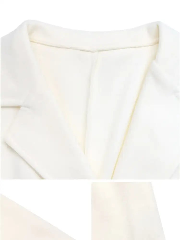 Lapel Collar Long Sleeve Longline Coat