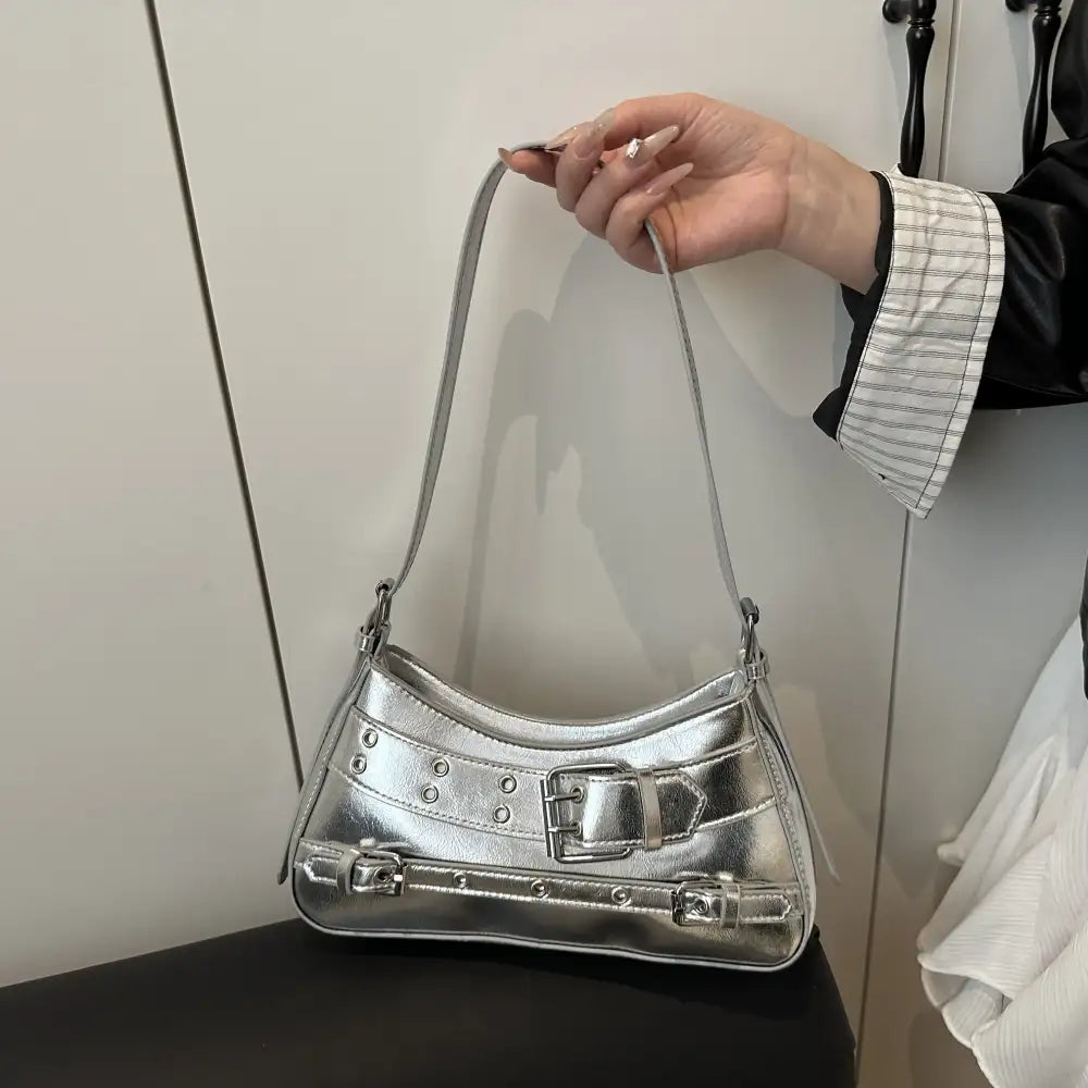 Leather Buckle Shoulder Bag