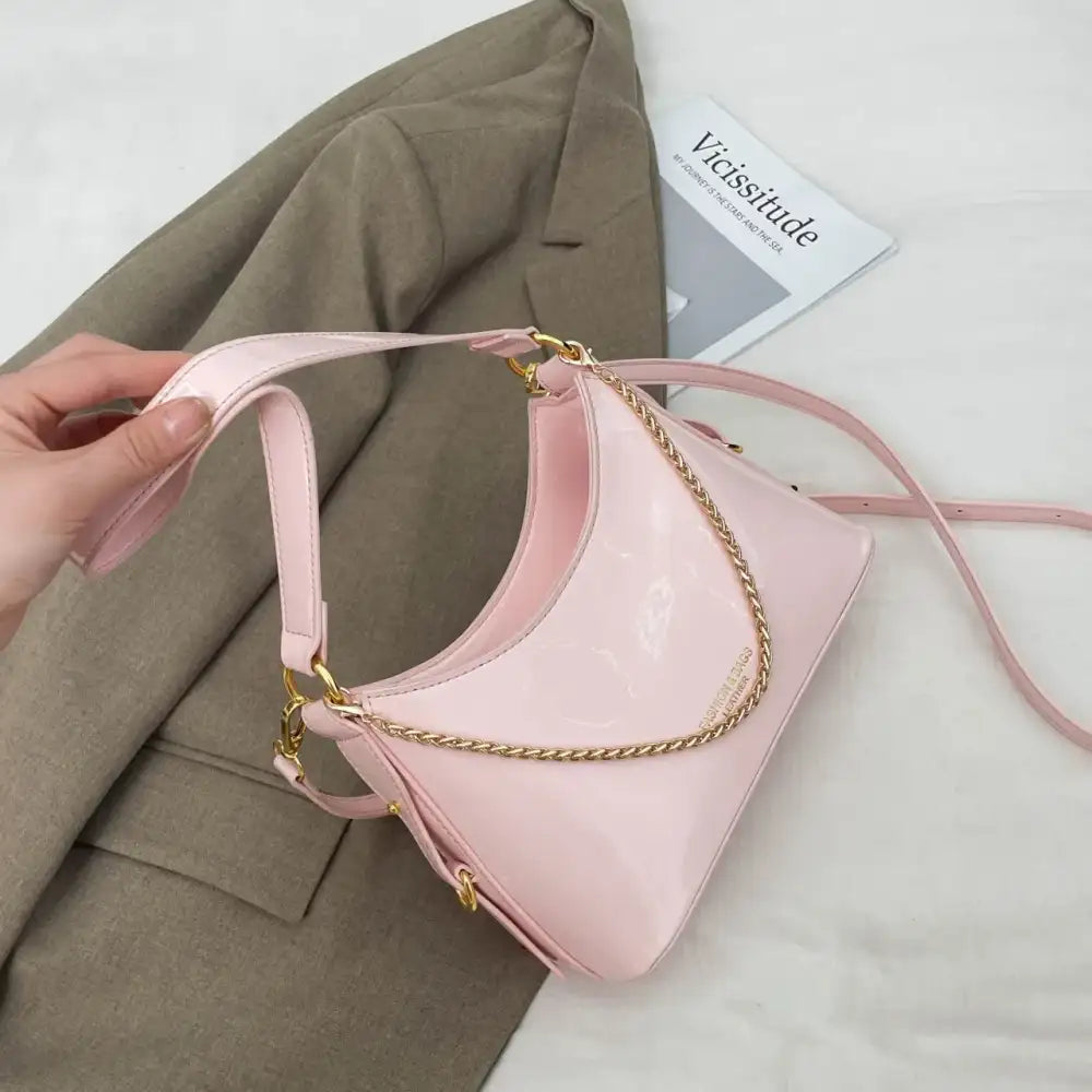 Leather Chain-Strap Shoulder Bag