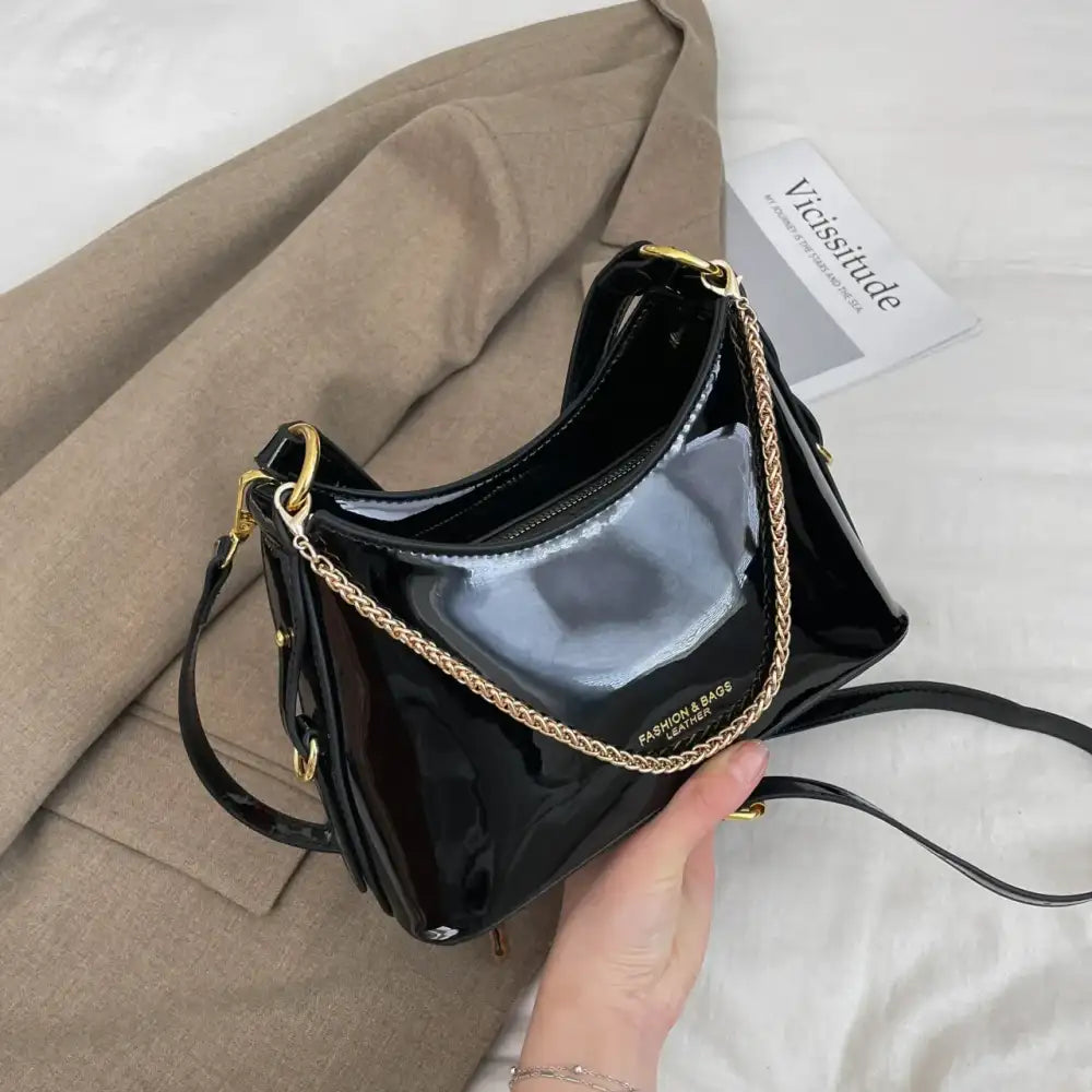 Leather Chain-Strap Shoulder Bag