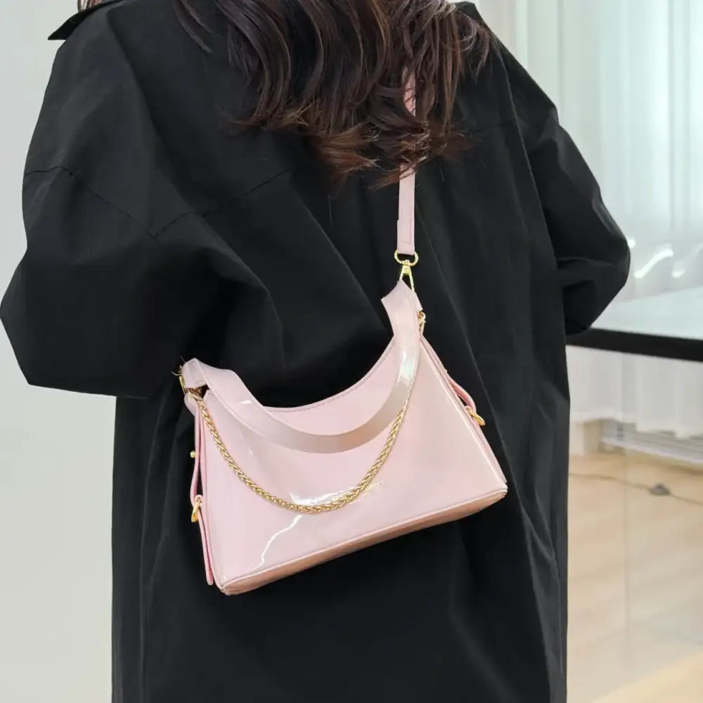 Leather Chain-Strap Shoulder Bag