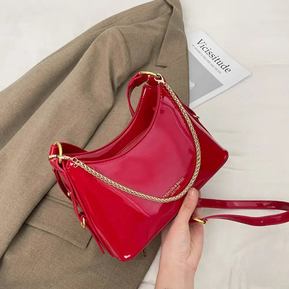 Leather Chain-Strap Shoulder Bag