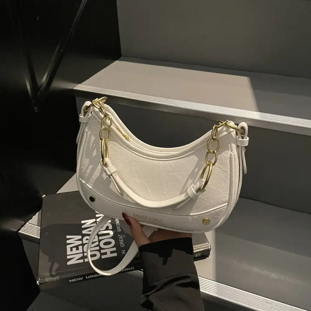 Leather Crescent Shoulder Bag