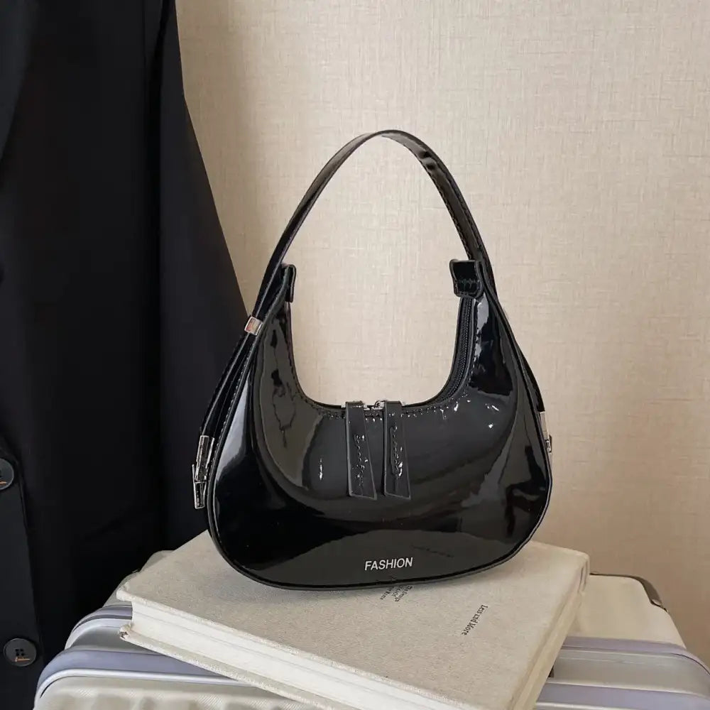 Leather Crescent Shoulder Bag