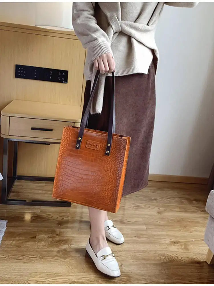 Leather Tote Shoulder Bag