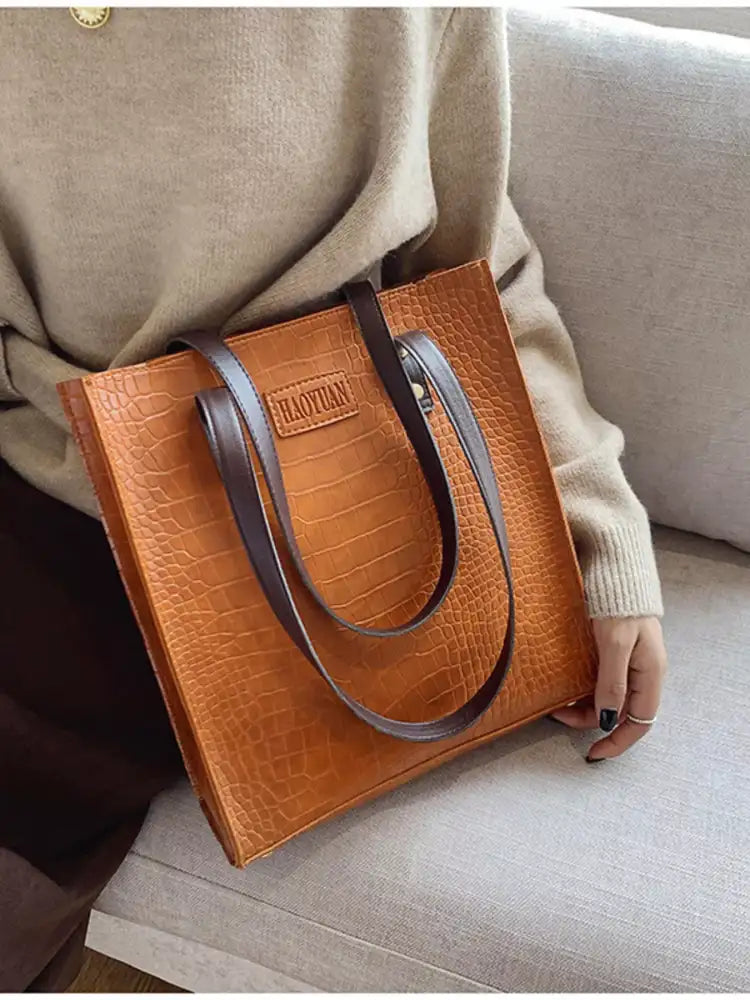Leather Tote Shoulder Bag