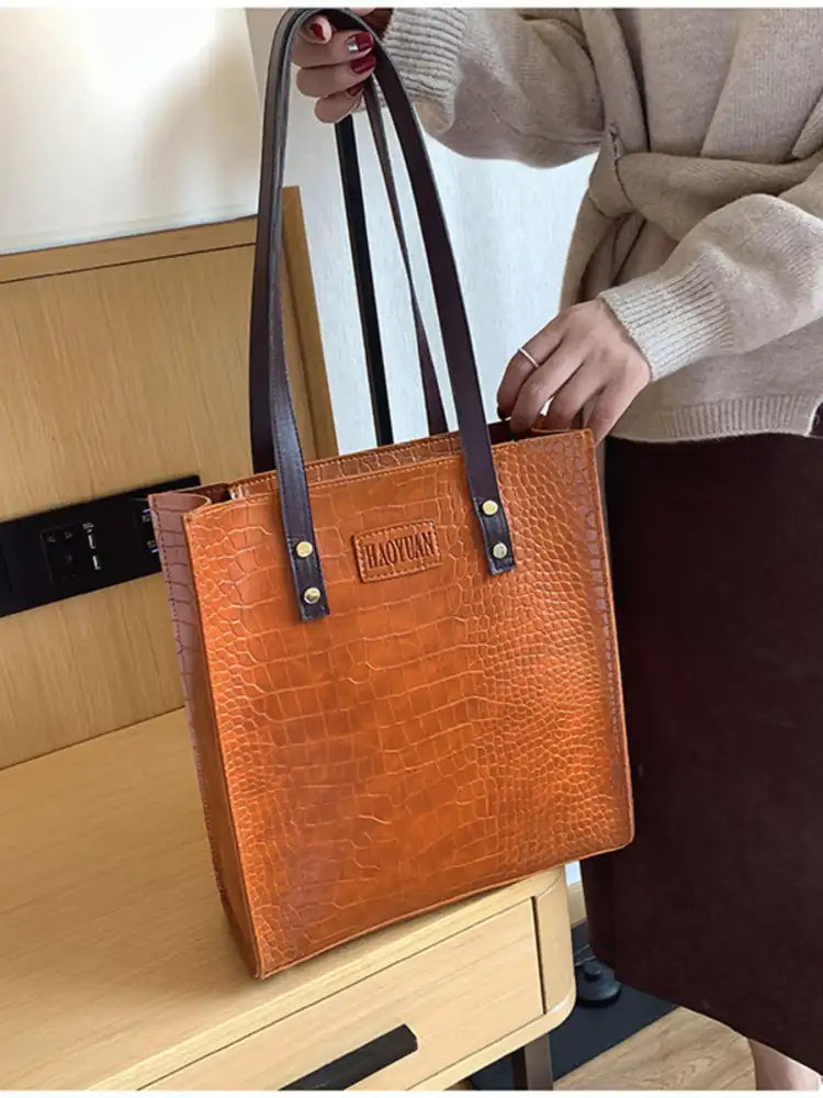 Leather Tote Shoulder Bag