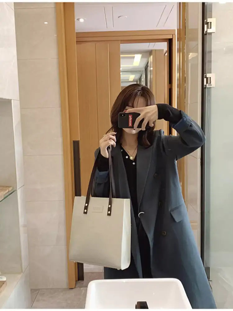 Leather Tote Shoulder Bag