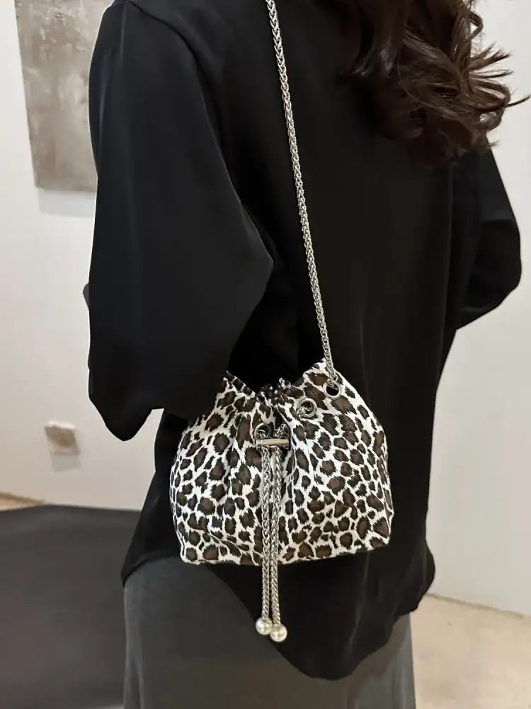 Leopard Chain Bucket Bag