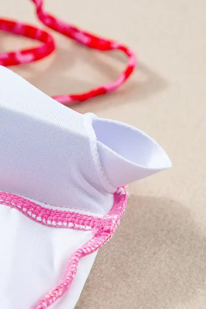 Leopard Cutout Ribbed Side Drawstring One-Piece Swimsuit