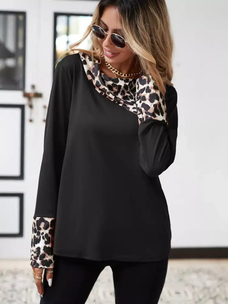 Leopard Long Sleeve Blouse