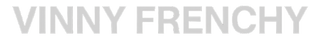 Text 'VINNY FRENCHY' in a minimalist design with a light gray color