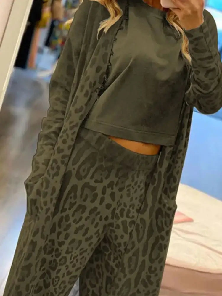 Long Sleeve Longline Outerwear and Pants Set