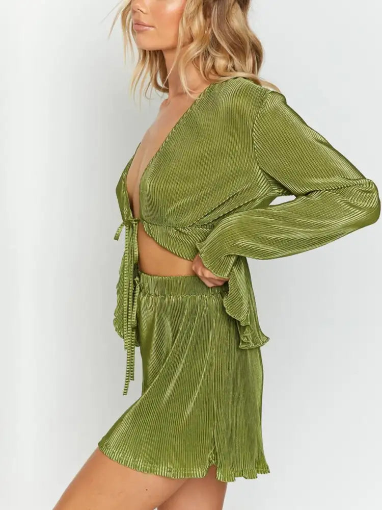 Long Sleeve Top and Shorts Set