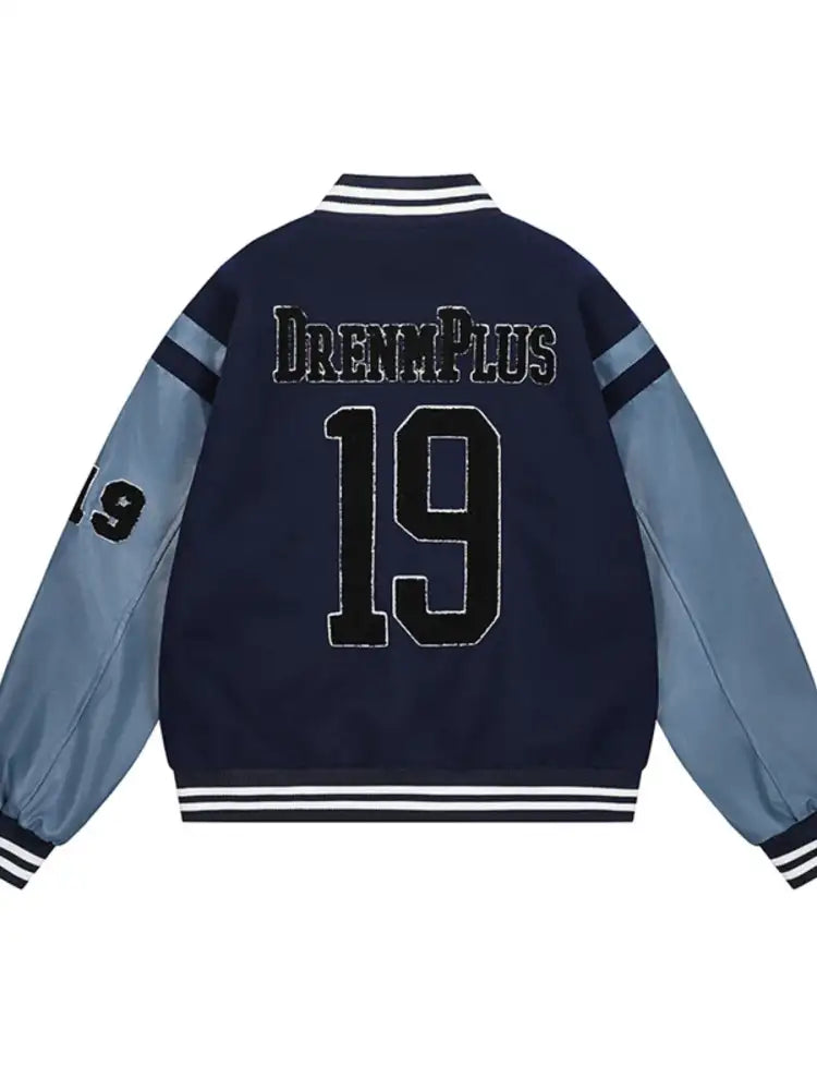 Men’s Baseball Bomber Jacket with Patches