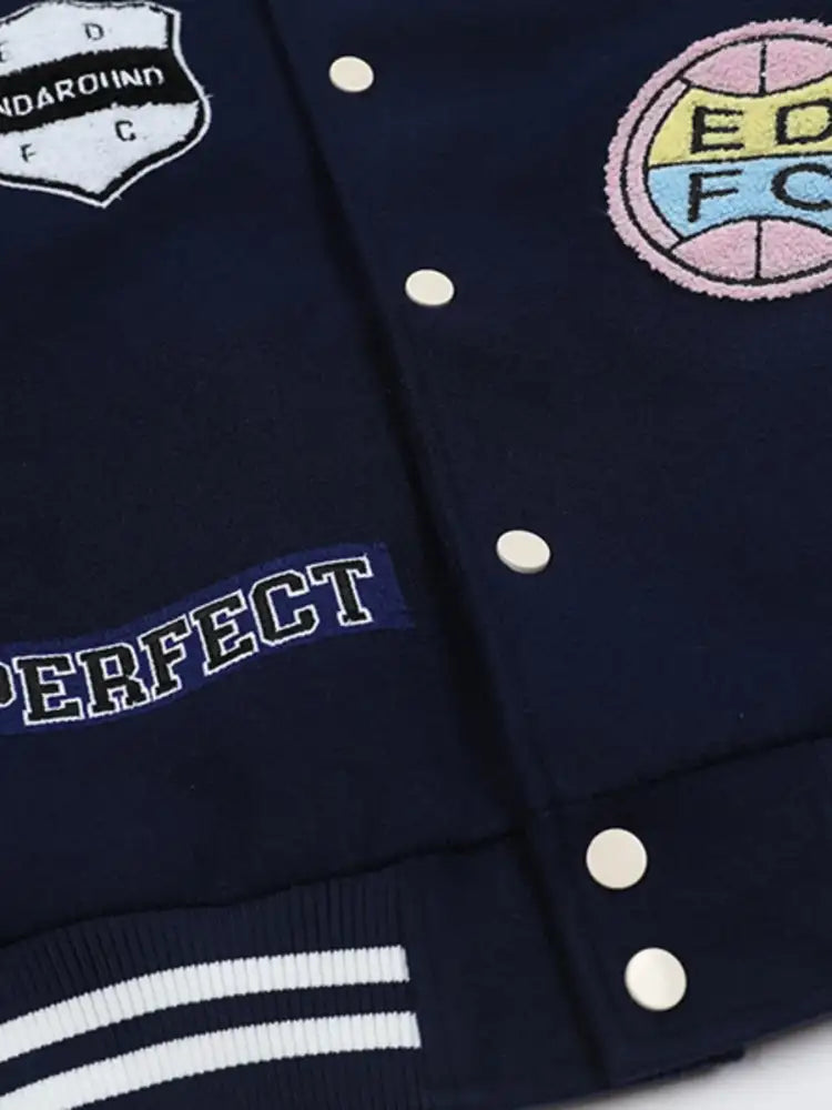 Men’s Baseball Bomber Jacket with Patches