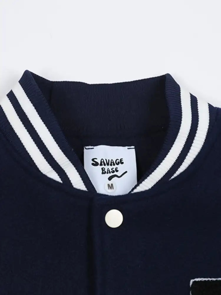 Men’s Baseball Bomber Jacket with Patches