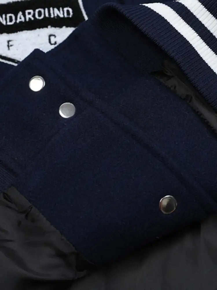 Men’s Baseball Bomber Jacket with Patches