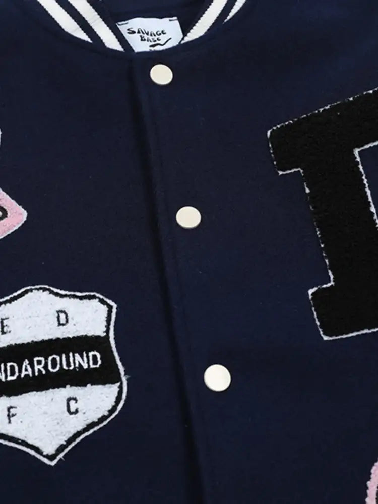 Men’s Baseball Bomber Jacket with Patches