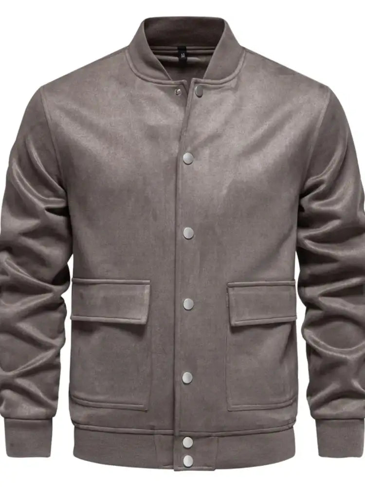 Men’s Baseball Collar Snap Down Jacket