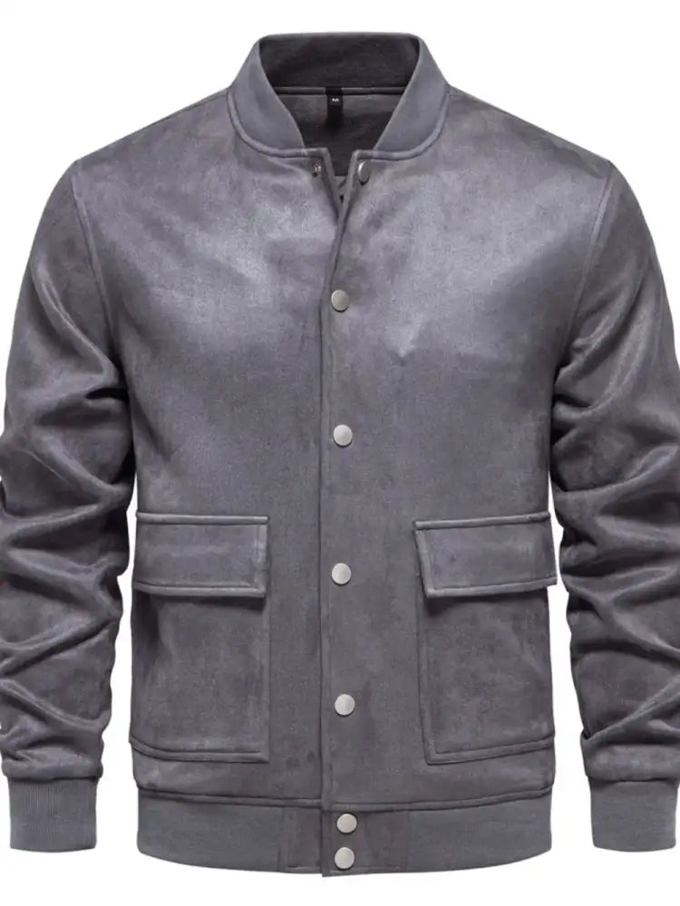Men’s Baseball Collar Snap Down Jacket