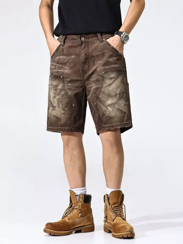 Men’s Camouflage Cargo Shorts with Multi-Pocket Design