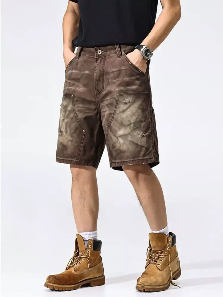 Men’s Camouflage Cargo Shorts with Multi-Pocket Design