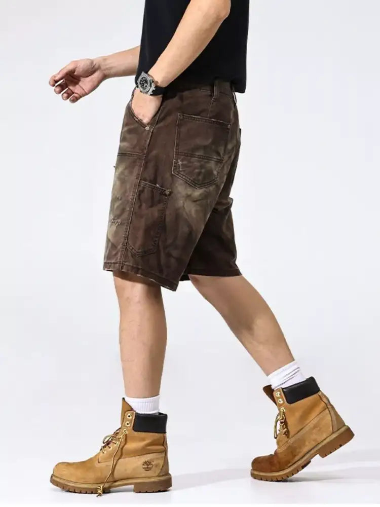 Men’s Camouflage Cargo Shorts with Multi-Pocket Design