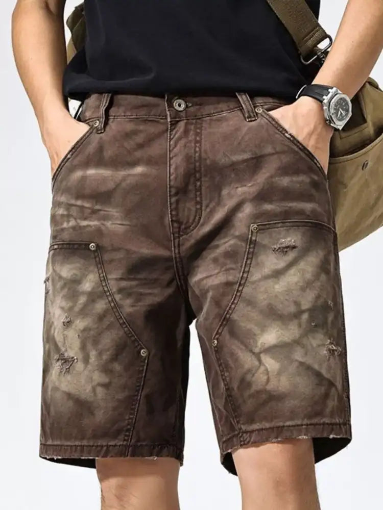 Men’s Camouflage Cargo Shorts with Multi-Pocket Design