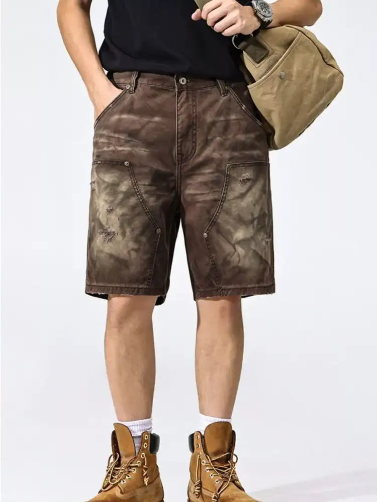 Men’s Camouflage Cargo Shorts with Multi-Pocket Design