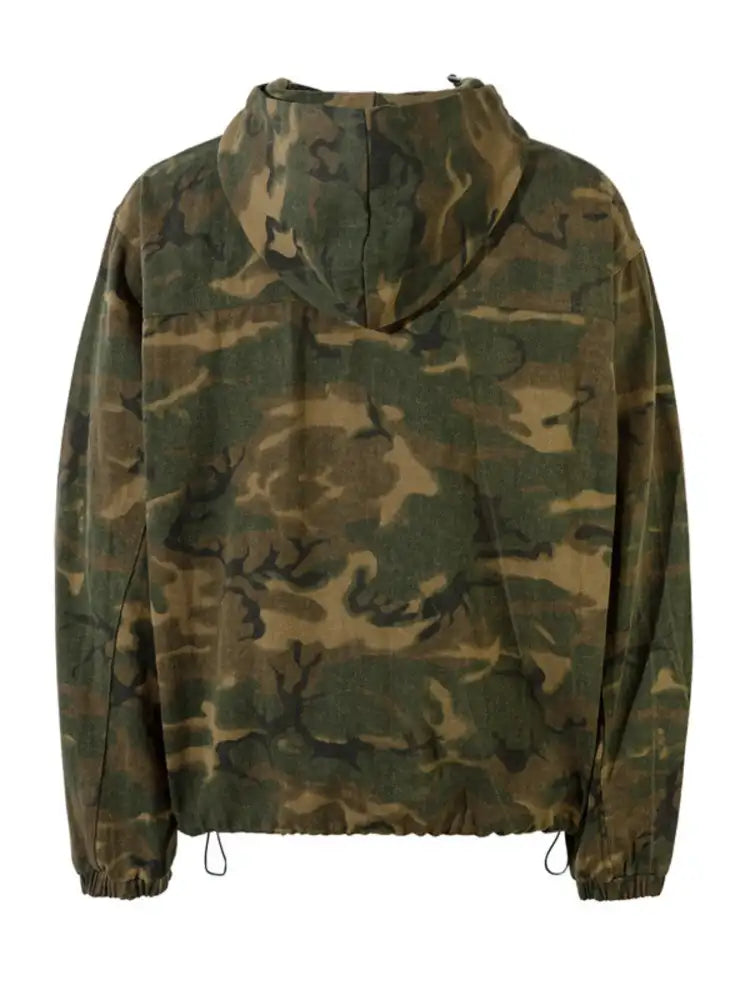 Men’s Camouflage Zip Up Hooded Windbreaker Jacket