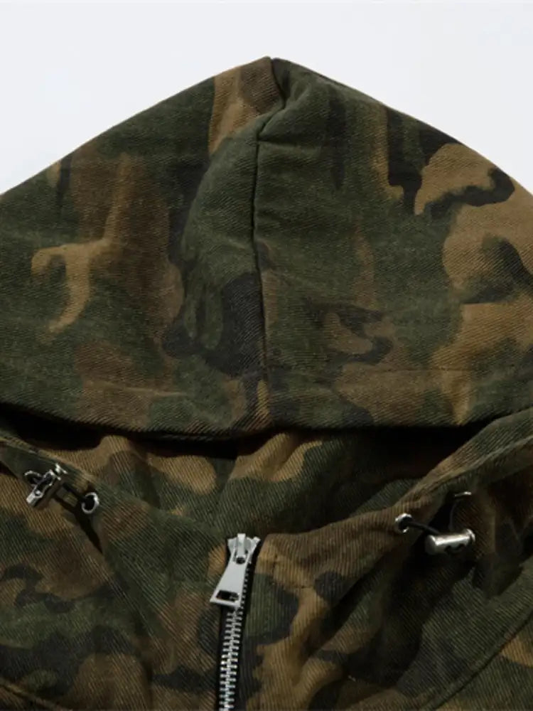 Men’s Camouflage Zip Up Hooded Windbreaker Jacket