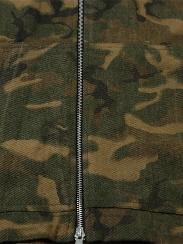 Men’s Camouflage Zip Up Hooded Windbreaker Jacket