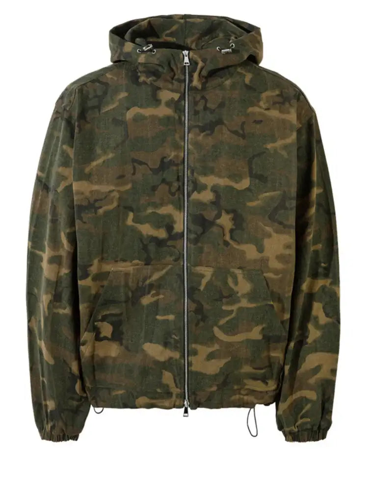 Men’s Camouflage Zip Up Hooded Windbreaker Jacket