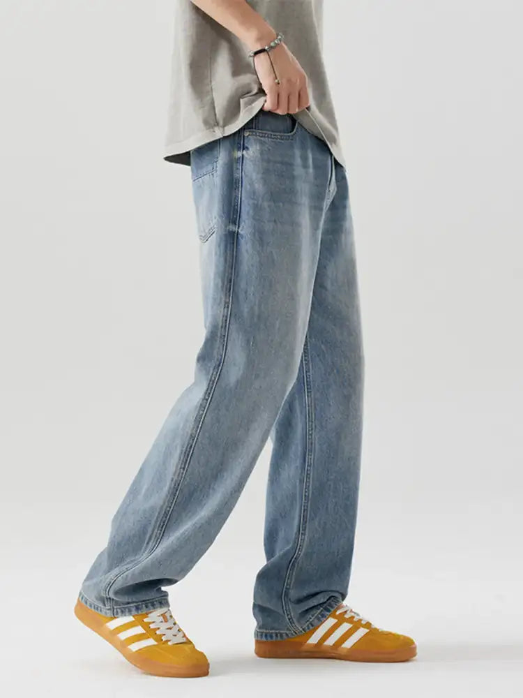 Men’s Casual Loose Fit Wash Jeans
